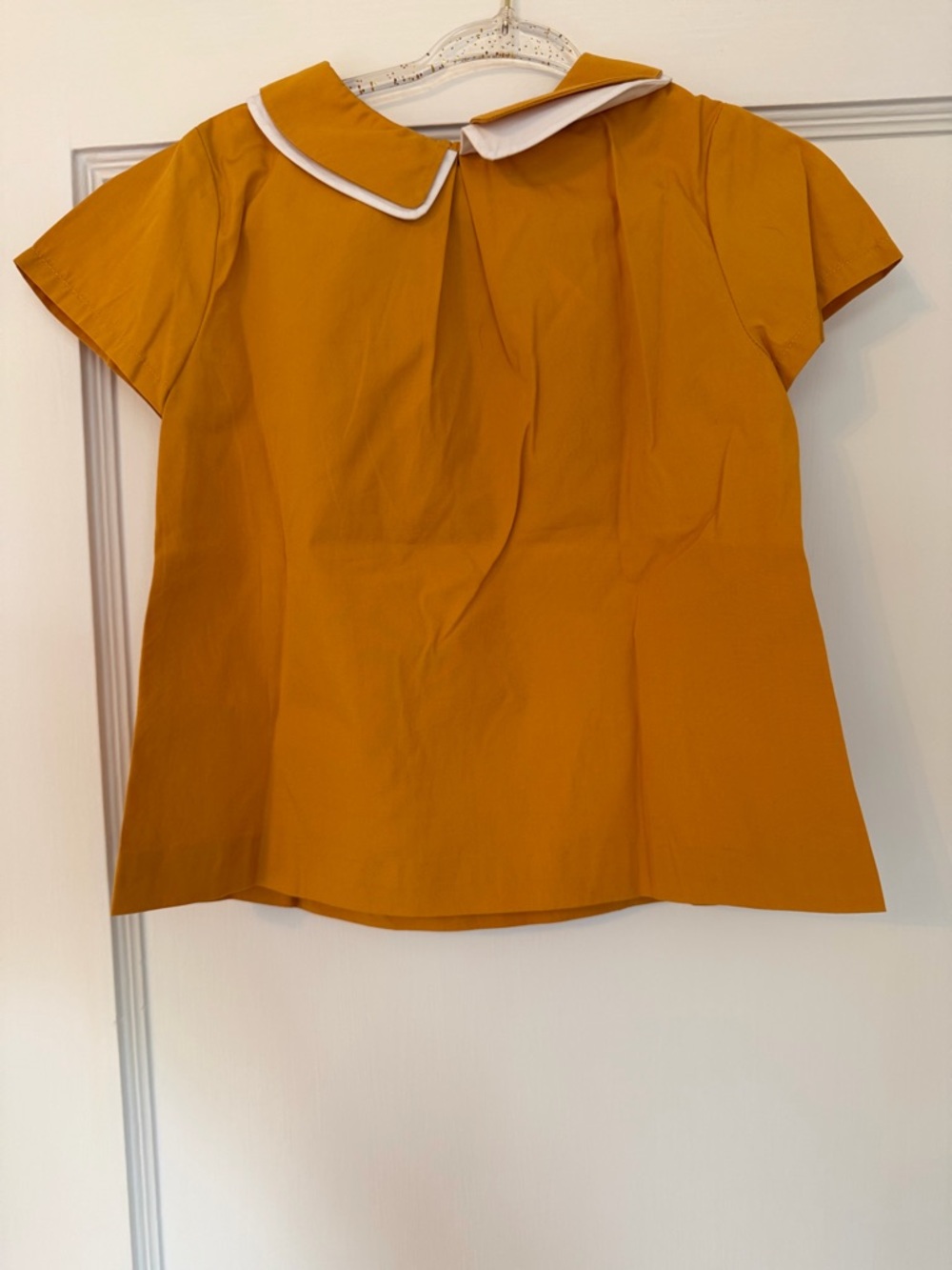 Jacadi Mustard Yellow Peter Pan Collar Top